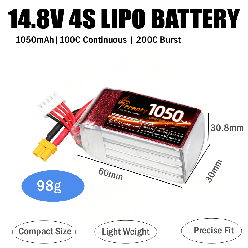 2PCS 1050mAh 2S 3S 4S RC Lipo  - Drone Battery 3S recension och pris